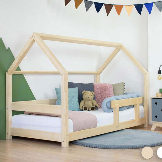 Hausbett FENNA für Kinder mit Rausfallschutz, versch. Maße & Farben