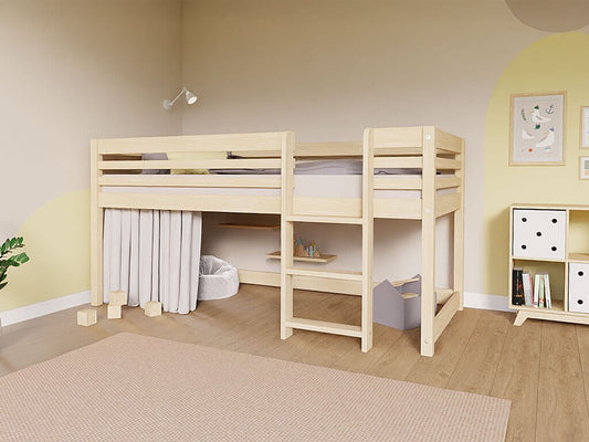 Hochbett LOFT für Kinder 90 x 200 cm