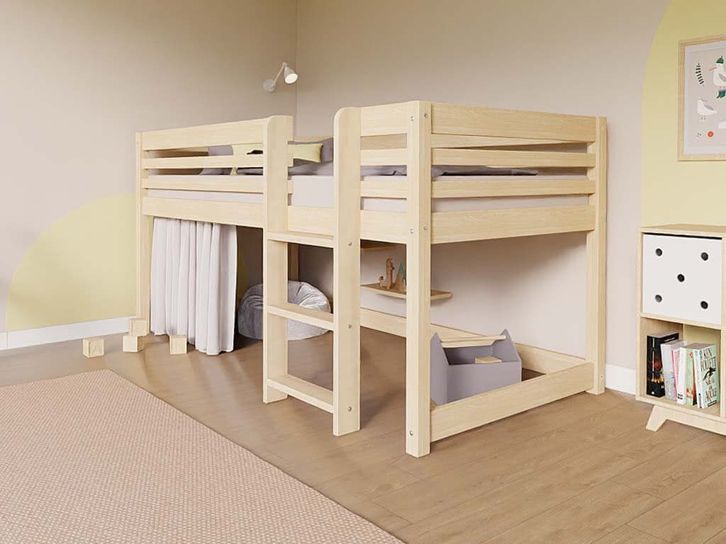 Hochbett LOFT für Kinder 90 x 200 cm