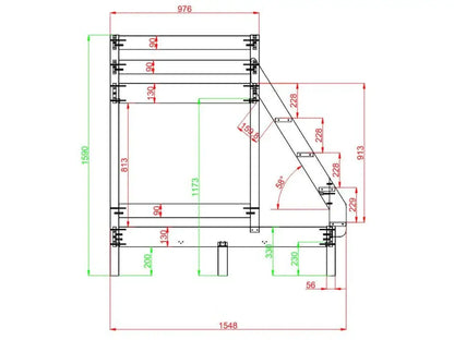 Holz Etagenbett HANNES für 3 Personen, 80x200 cm & 120x200 cm, versch. Farben