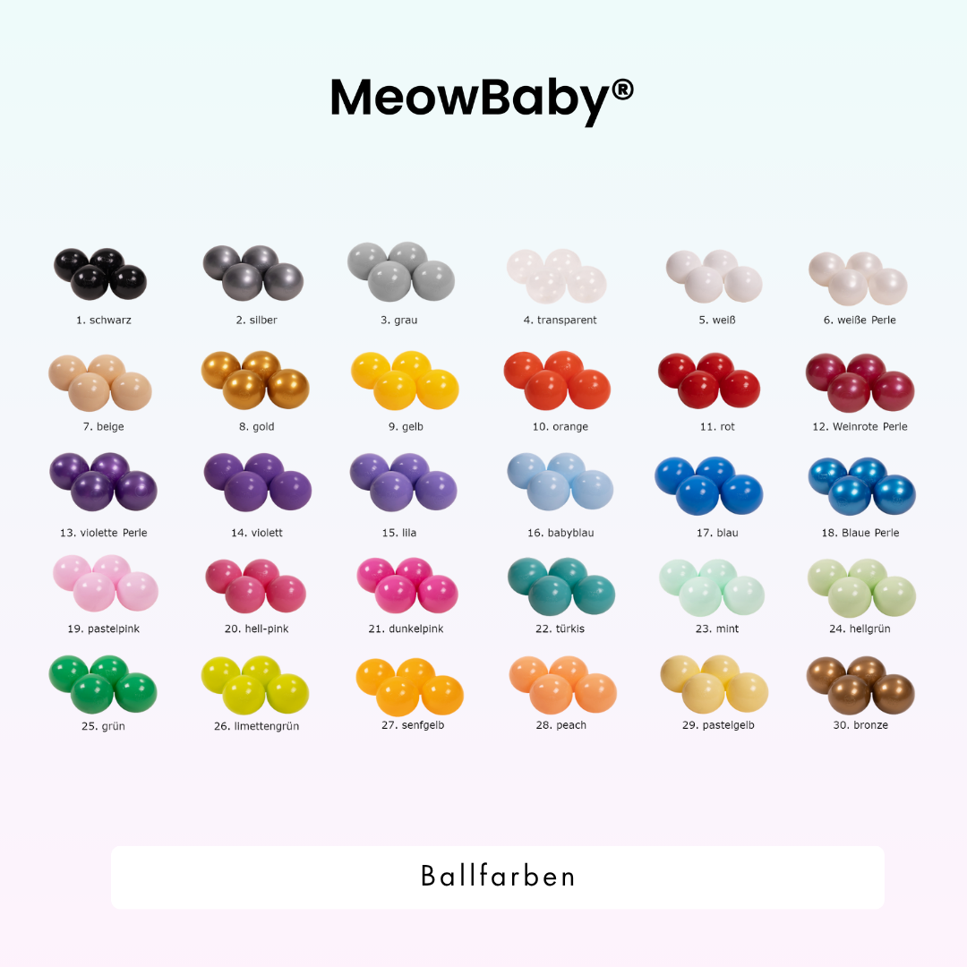 Bällebad kleiner Wal Shelly Bouclé, 200 Bälle - eigene Farbauswahl
