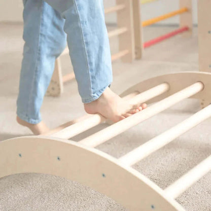 Climbing frame "L" for children, untreated wood
