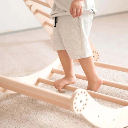 Climbing frame "L" for children, untreated wood