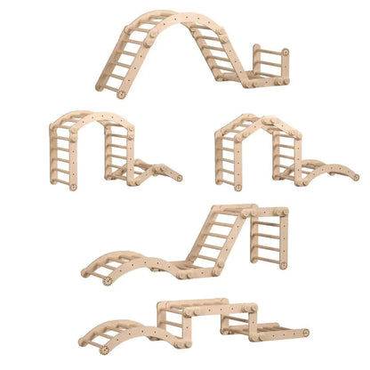 Climbing frame "L" for children, untreated wood
