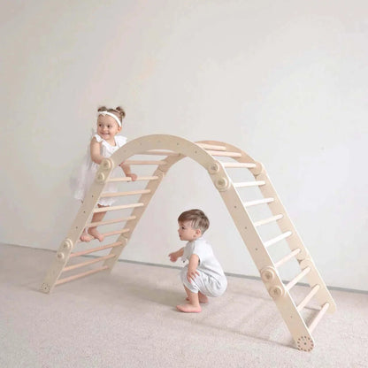 Climbing frame "L" for children, untreated wood