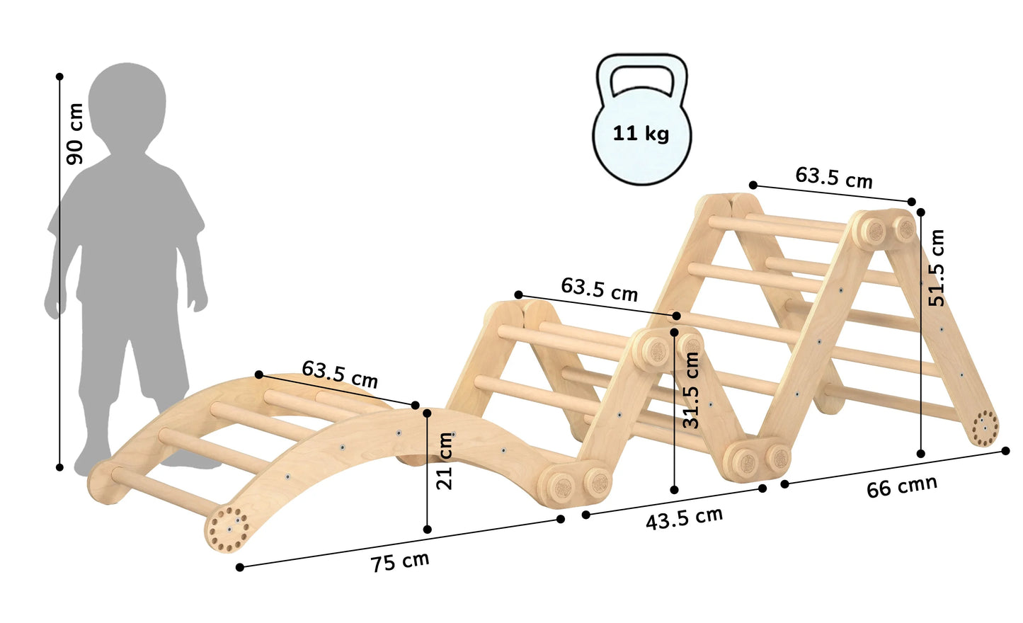 Klettergerüst "L" für Kinder