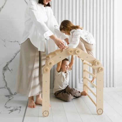 Climbing frame "L" for children, untreated wood