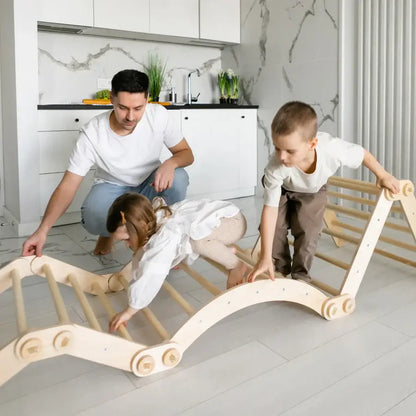 Climbing frame "L" for children, untreated wood