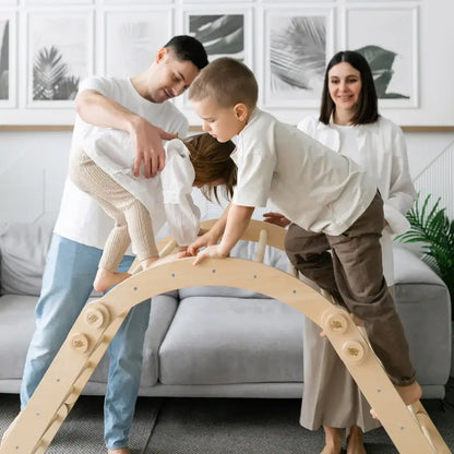 Climbing frame "L" for children, untreated wood