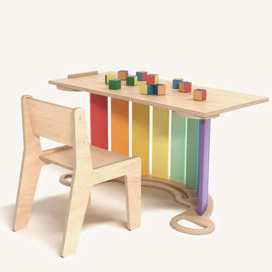 Kinderset Kletterbogen Bunt mit Rutsche / Leiter & Stuhl