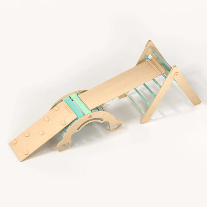 XXL set Pikler triangle, 2x slide board, swing arch - different colors