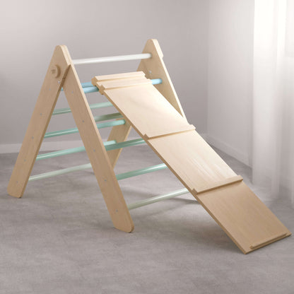 XXL set Pikler triangle, 2x slide board, swing arch - different colors