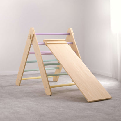 XXL set Pikler triangle, 2x slide board, swing arch - different colors