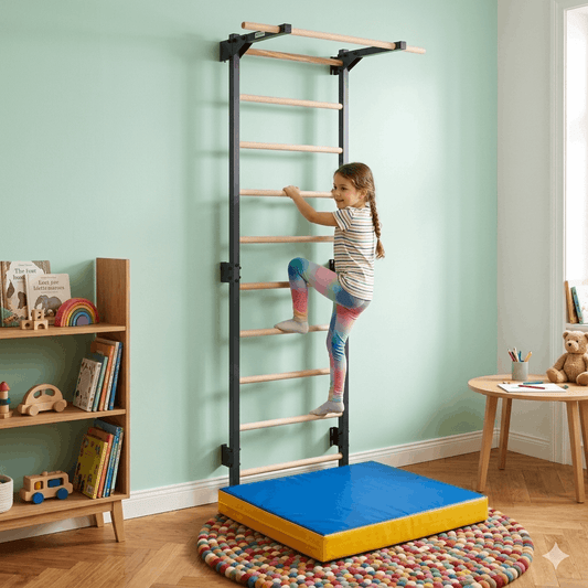 Kletterwand aus Metall mit Klimmzug