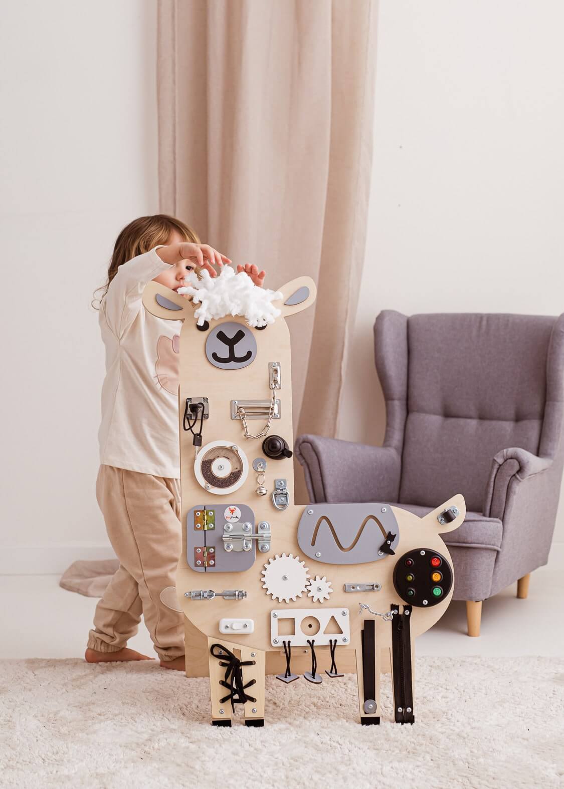 Motorikbrett / Motorikwand Lui Lama