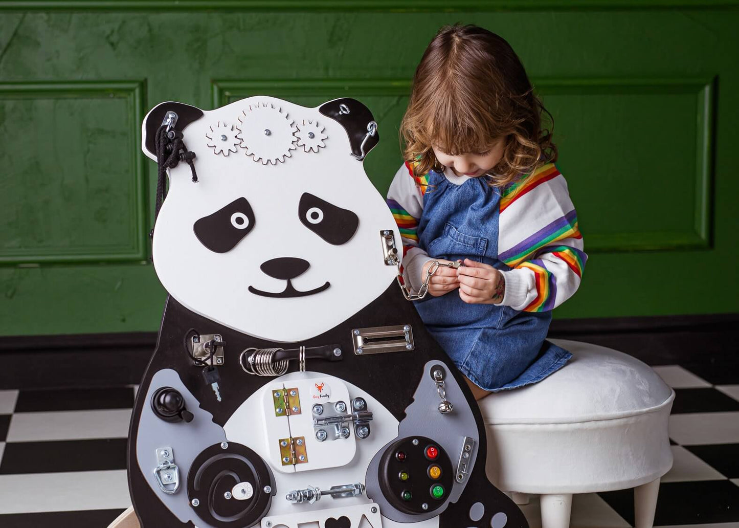 Motorikbrett / Motorikwand Paula Panda