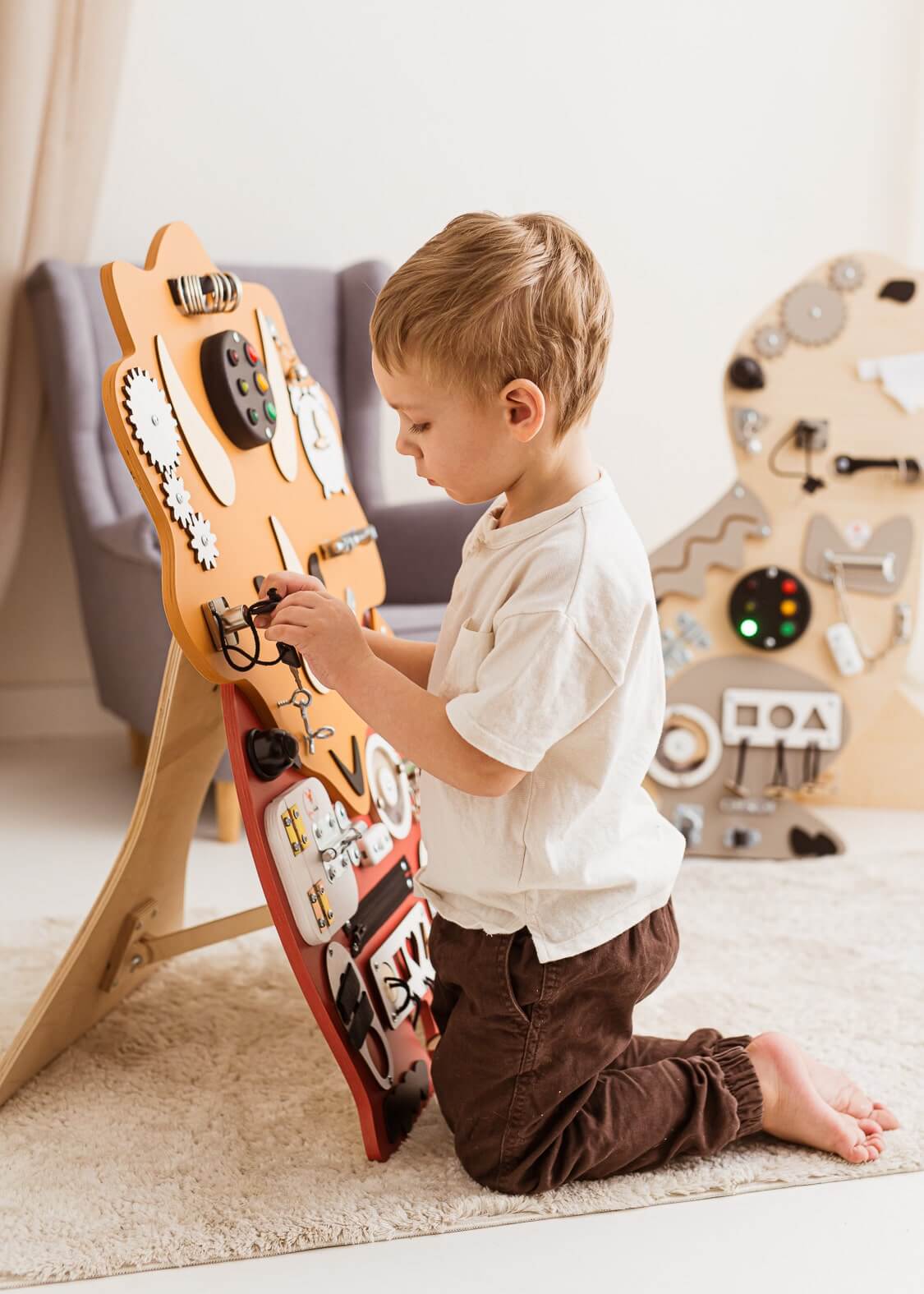 Motorikbrett / Motorikwand Tilda Trizeratops