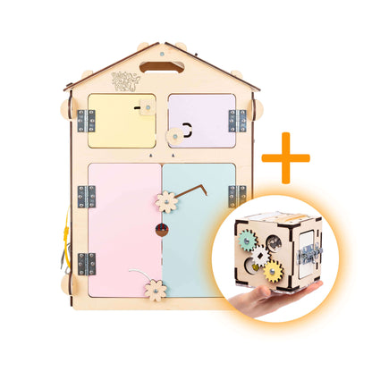 Motorikhaus / Activity Board Pastell-Natura