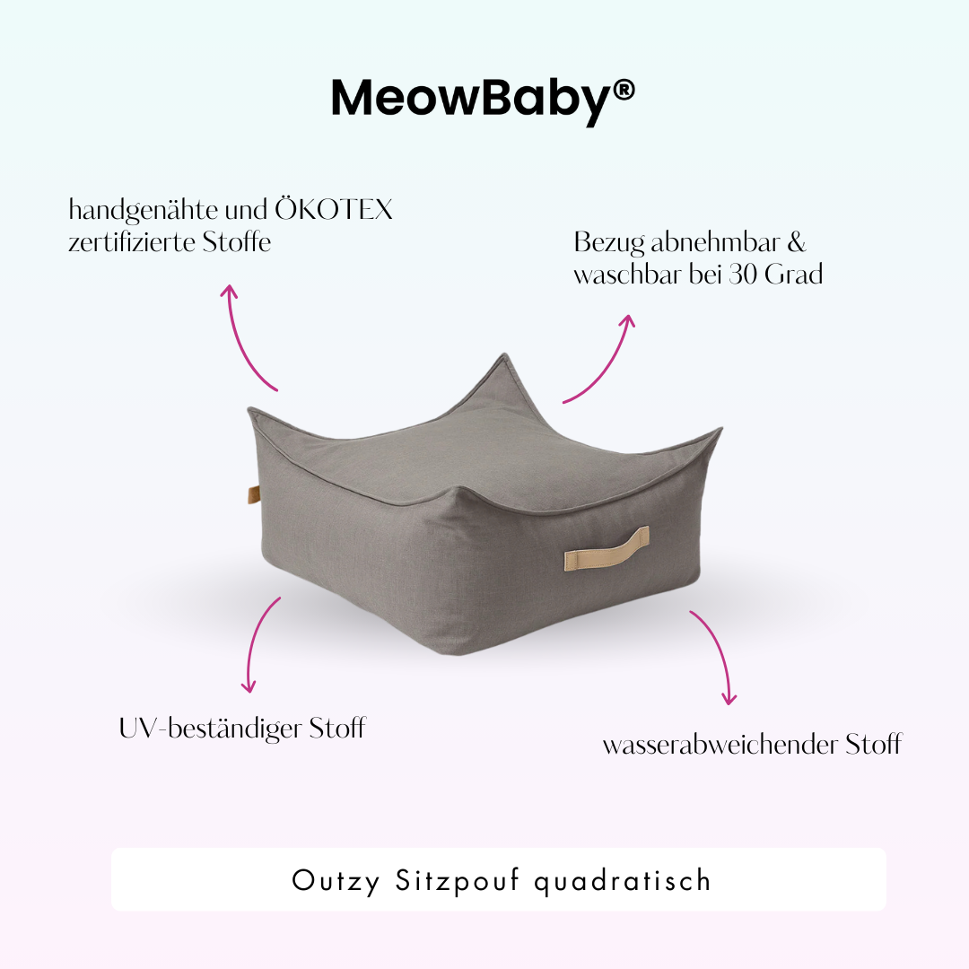 Outzy Sitzpouf für Kinder quadratisch - Outdoor Living Edition