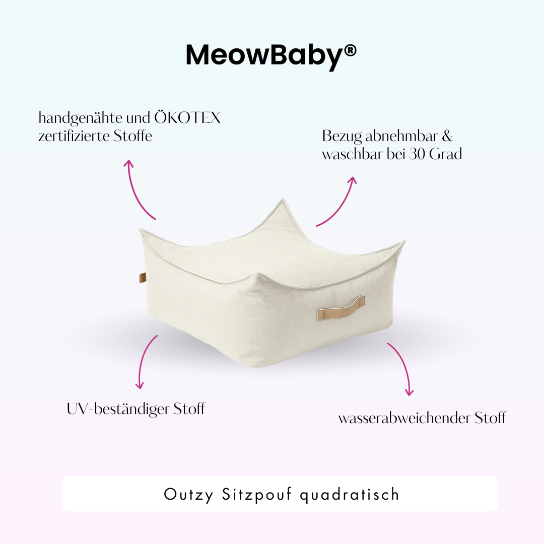 Outzy Sitzpouf für Kinder quadratisch - Outdoor Living Edition