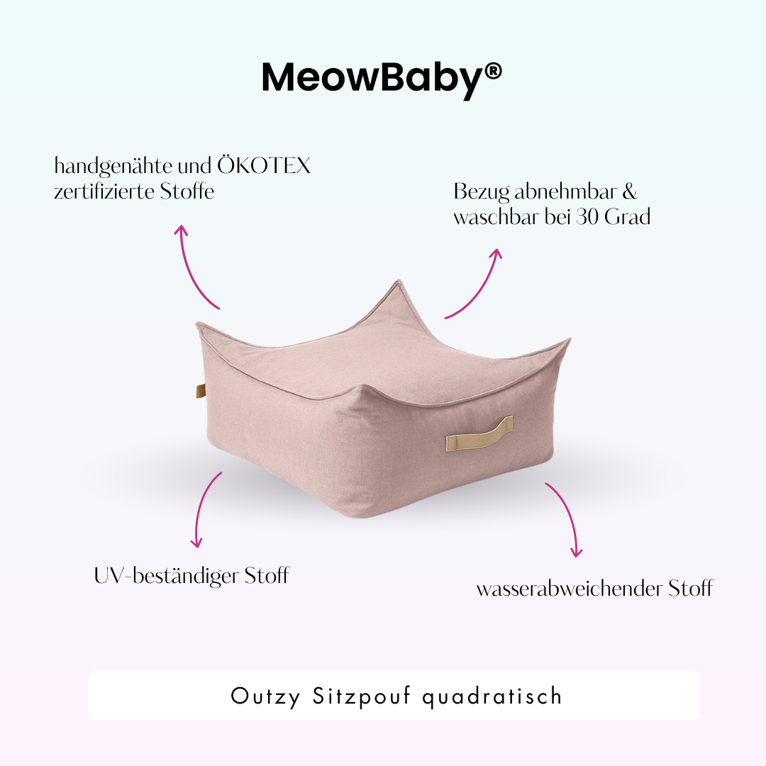 Outzy Sitzpouf für Kinder quadratisch - Outdoor Living Edition