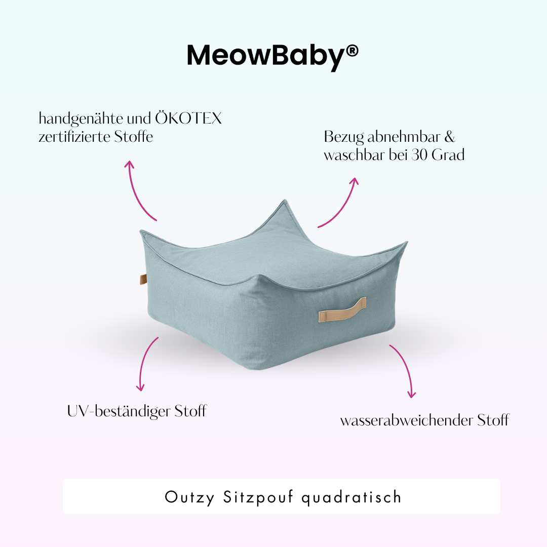 Outzy Sitzpouf für Kinder quadratisch - Outdoor Living Edition