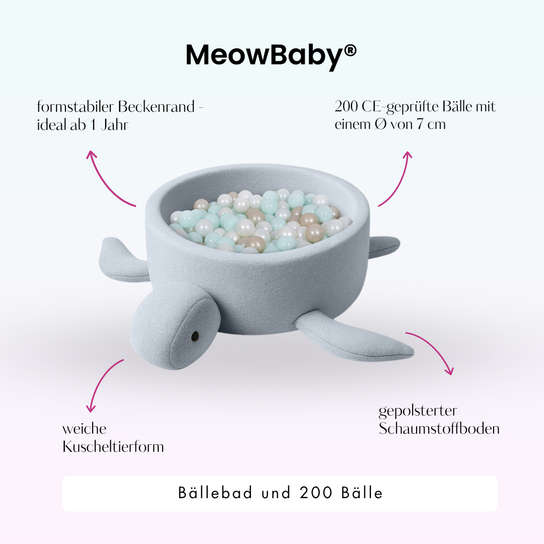 Bällebad Schildkröte Shelly Bouclé, 200 Bälle - eigene Farbauswahl