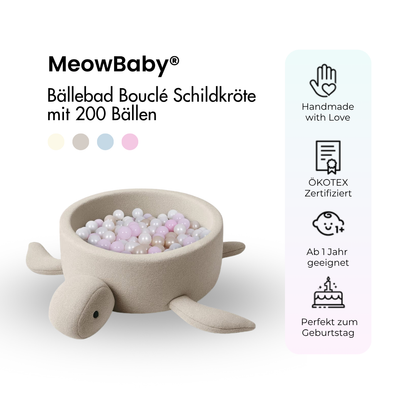 Bällebad Schildkröte Shelly Bouclé, 200 Bälle - eigene Farbauswahl