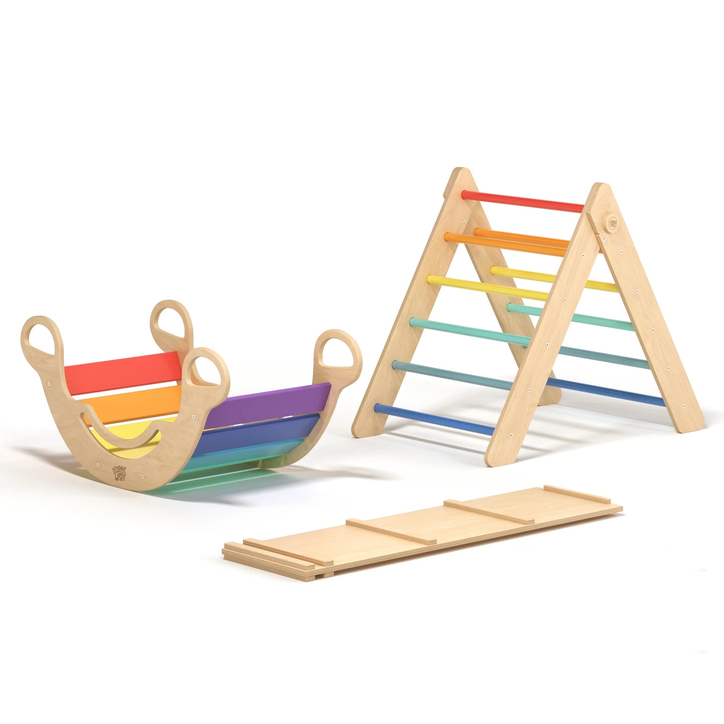 Set Pikler Dreieck, Rutschbrett, Schwingbogen - versch. Farben