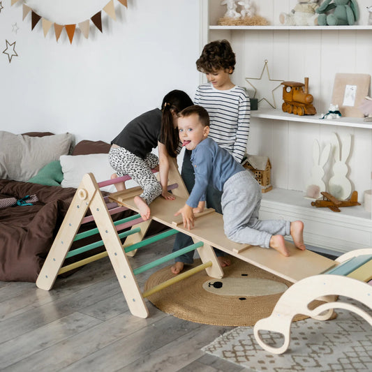 Set Pikler Dreieck, Rutschbrett, Schwingbogen - versch. Farben