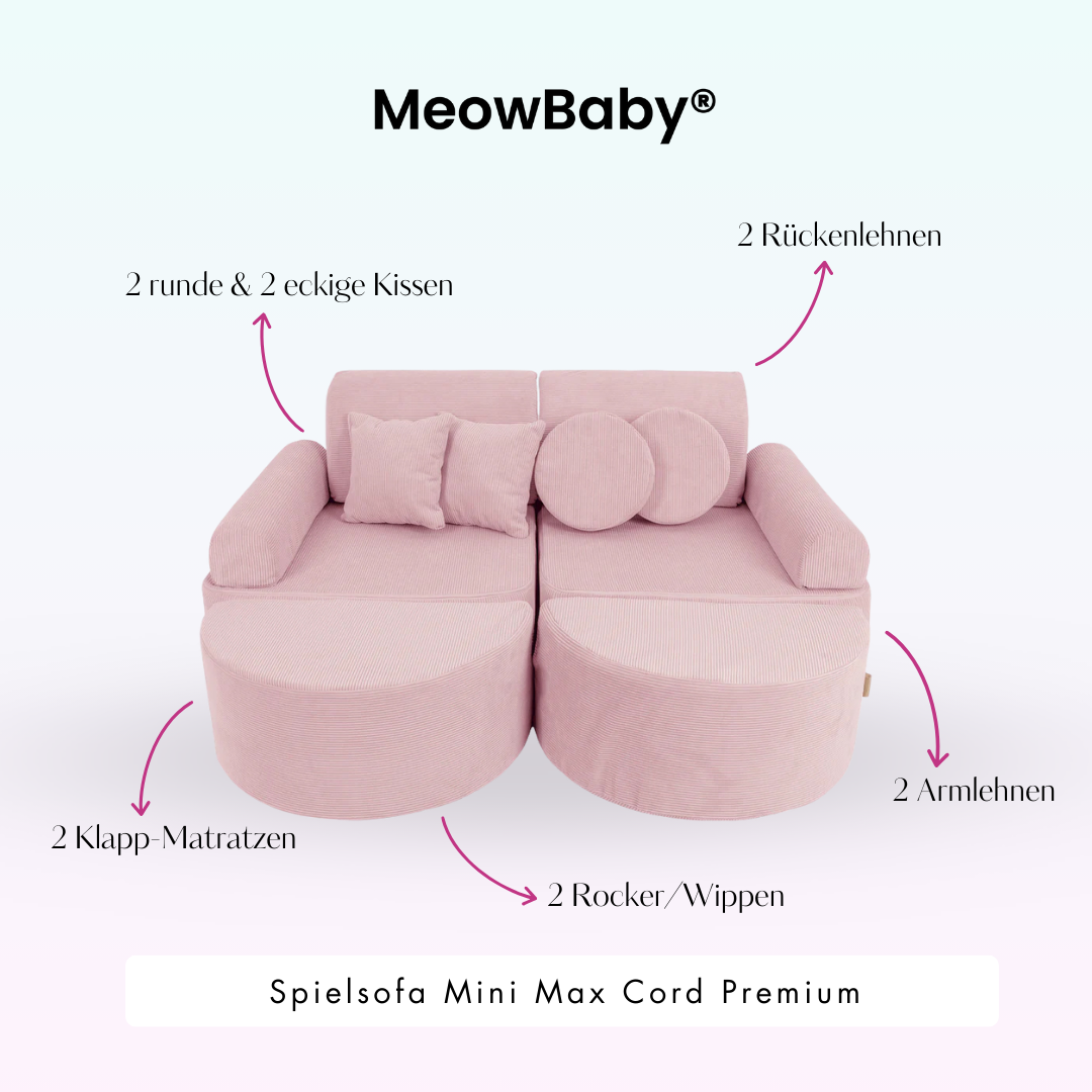 Spielsofa Mini Max Cord Premium - Slim Cord Edition