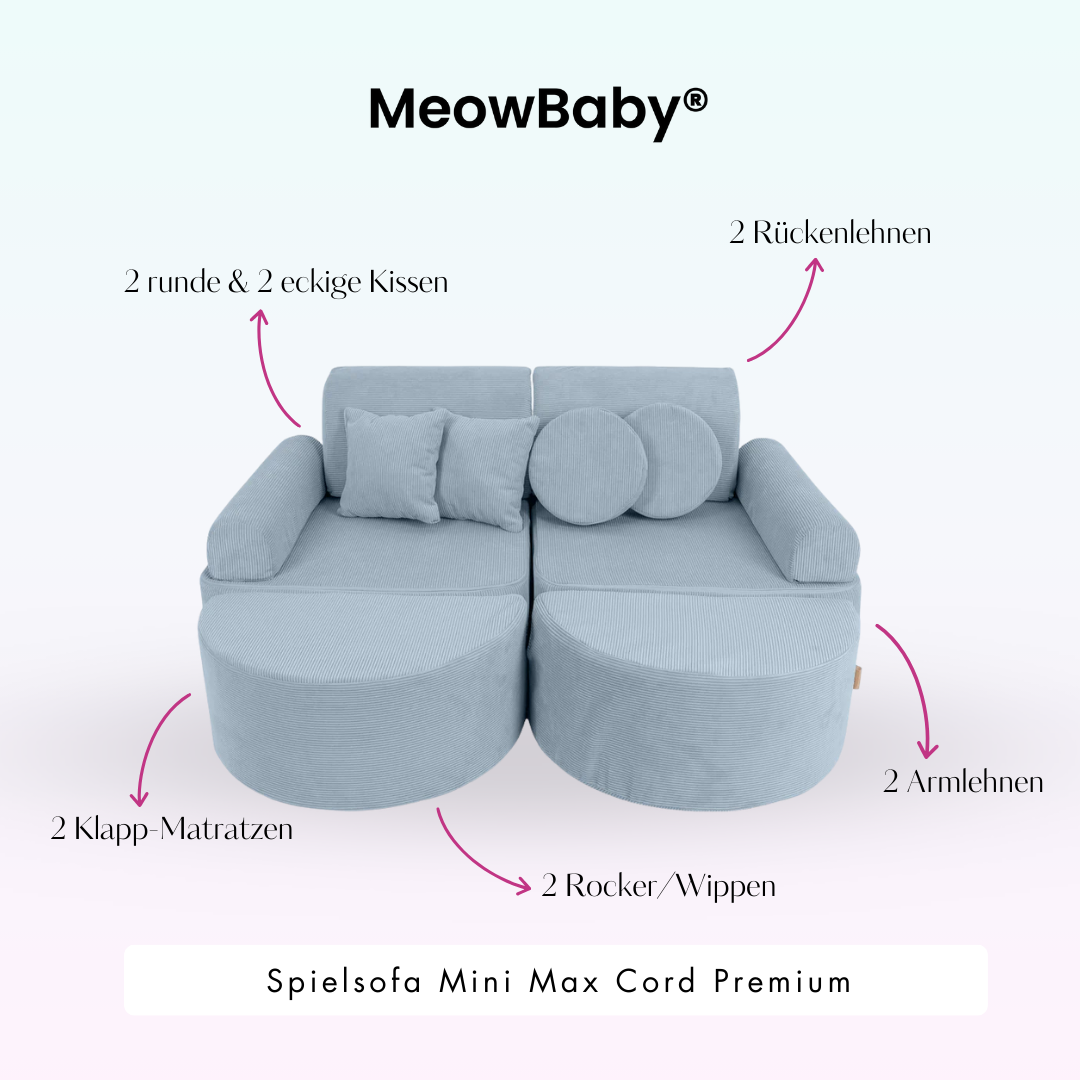 Spielsofa Mini Max Cord Premium - Slim Cord Edition