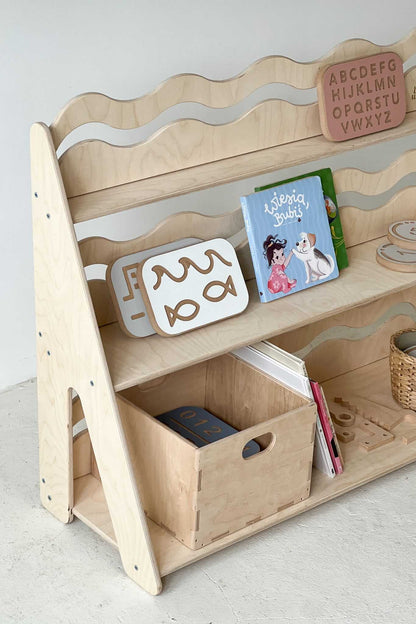 Spielzeugregal "WAVE" aus Holz, versch. Größen