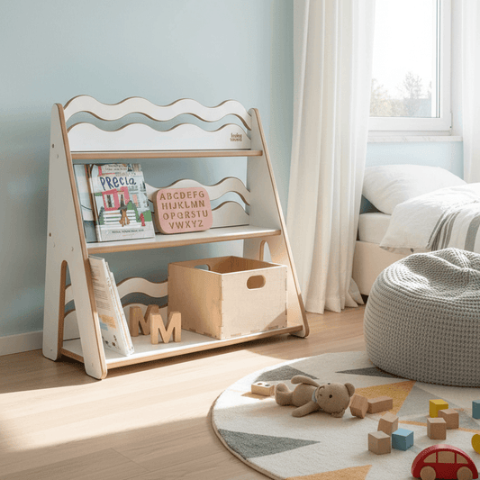 Spielzeugregal "WAVE" aus Holz, versch. Größen