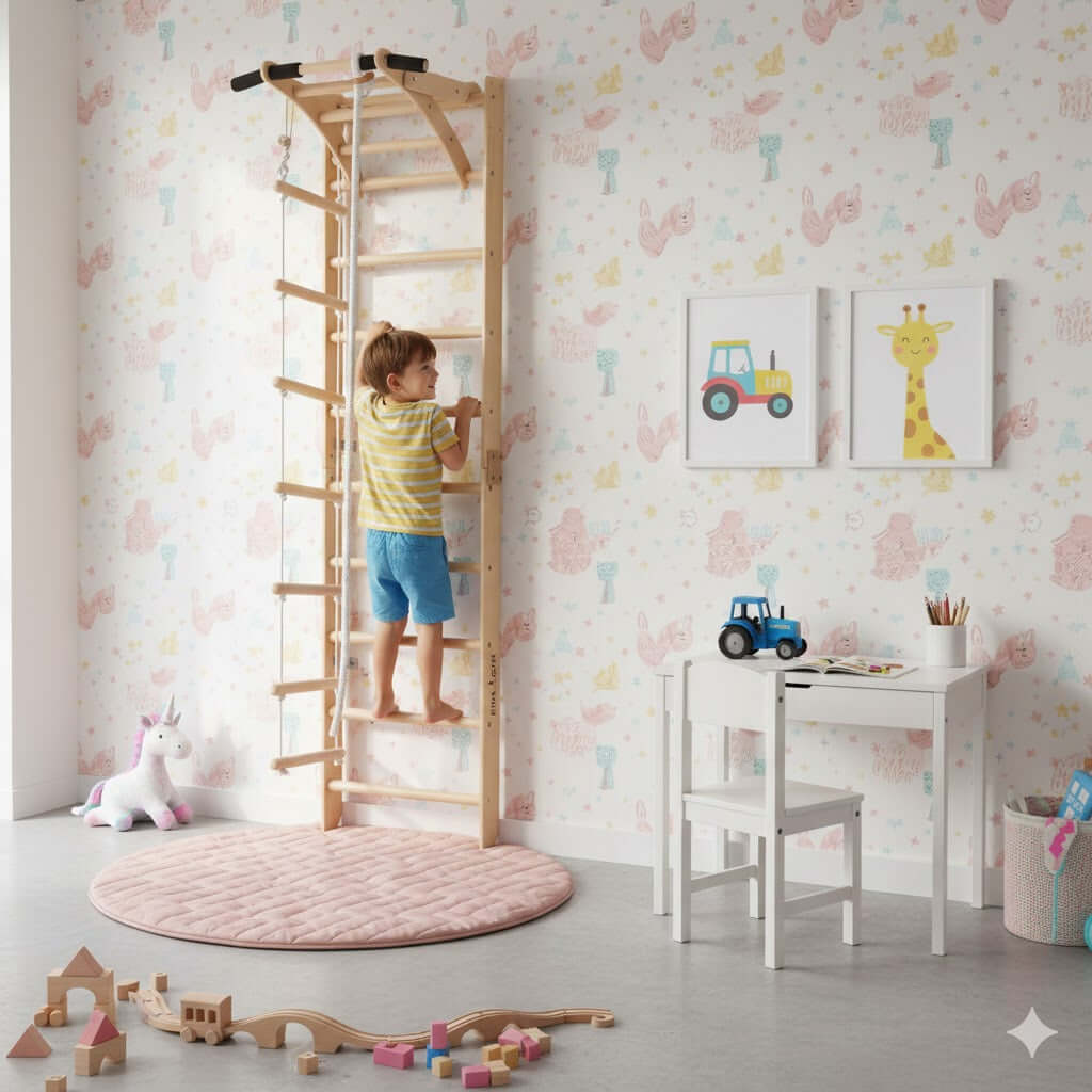 Sport Kletterwand für Kinder & Jugendliche mit Klimmzug