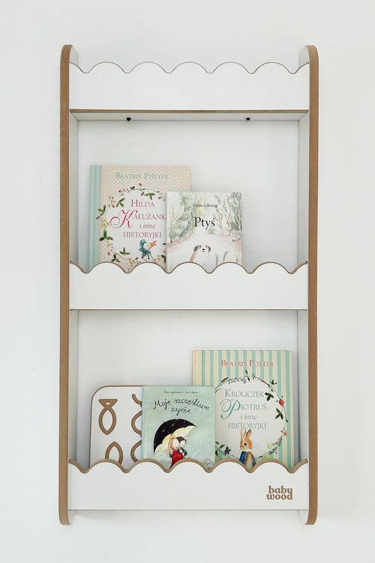 Wall shelf for books "Wave", various sizes and colors