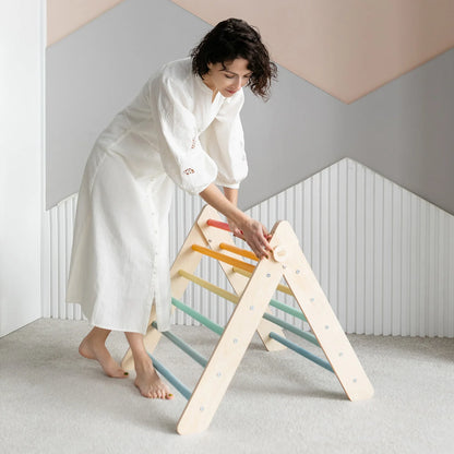 XXL set Pikler triangle, 2x slide board, swing arch - different colors