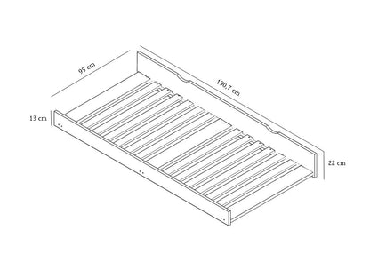 Holz Etagenbett HANNES für 3 Personen, 80x200 cm & 120x200 cm, versch. Farben