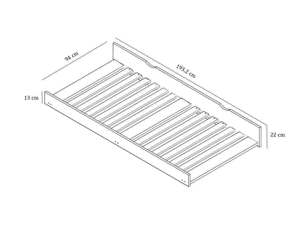 Wooden House Bunk Bed Thea with Shelf, 90 x 200 cm