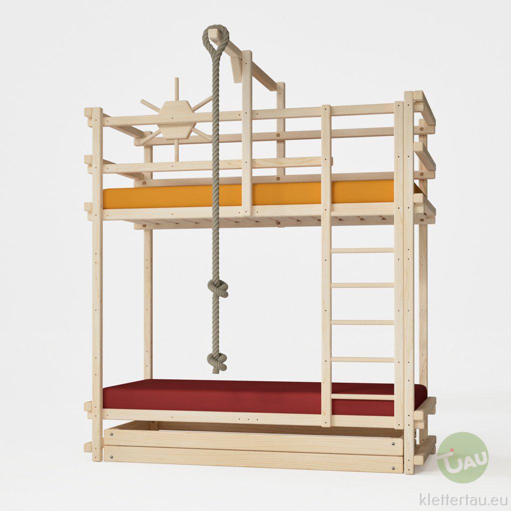 Abenteuer-Etagenbett aus Holz – extra hoch