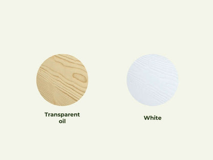 Farben für Holz Etagenbett HANNES: Transparent oil und White Optionen, ideal für das Design.