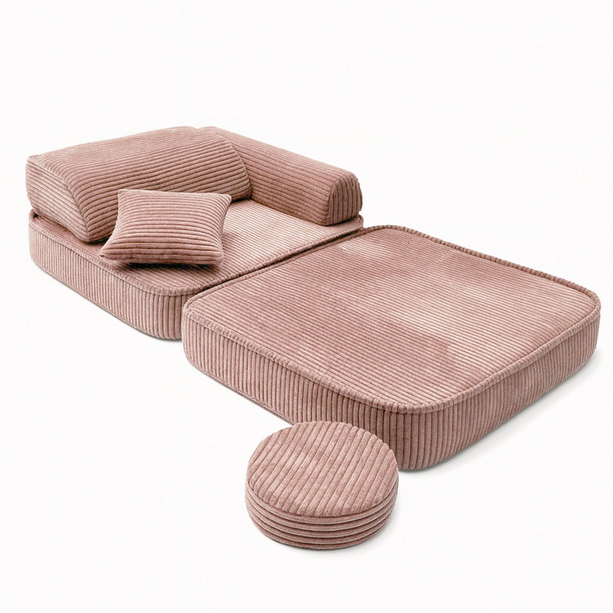 Kindersessel 3-in-1 Ästhetik Cord - Faltbare Kindercouch & Spielmatratze - Classic Cord Edition