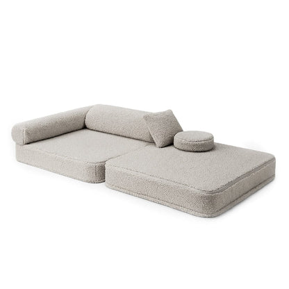 Kindersessel 3-in-1 Bearly - Faltbare Kindercouch & Spielmatratze - Soft Teddy Edition