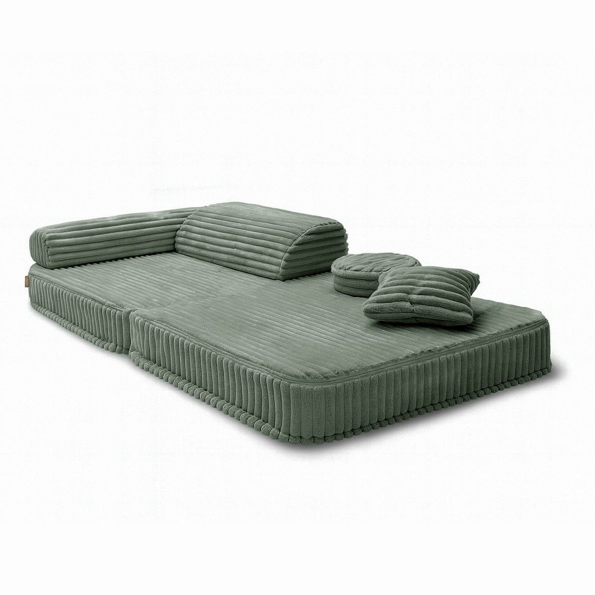 Kindersessel 3-in-1 Churros - Faltbare Kindercouch & Spielmatratze - Plüschcord Edition