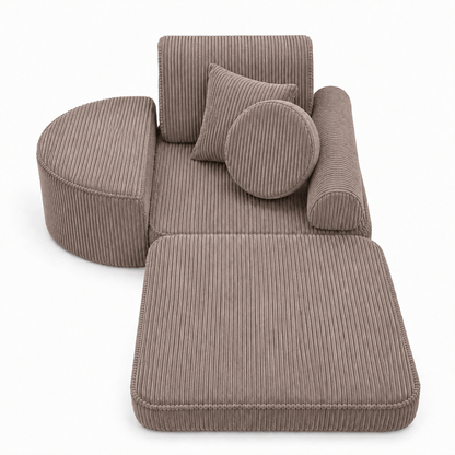Kindersessel 3-in-1 Max Ästhetik Cord - faltbare Kindercouch & Spielmatratze - Classic Cord Edition