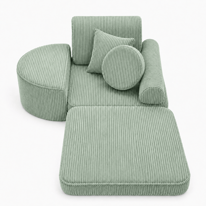 Kindersessel 3-in-1 Max Ästhetik Cord - faltbare Kindercouch & Spielmatratze - Classic Cord Edition