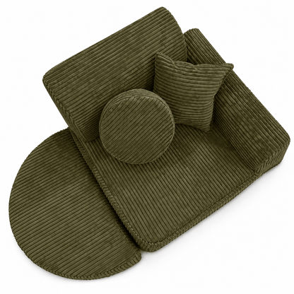 Kindersessel 3-in-1 Max Ästhetik Cord - faltbare Kindercouch & Spielmatratze - Classic Cord Edition
