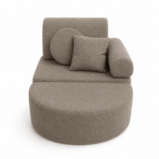 Kindersessel 3-in-1 Max Bouclé - faltbare Kindercouch & Spielmatratze