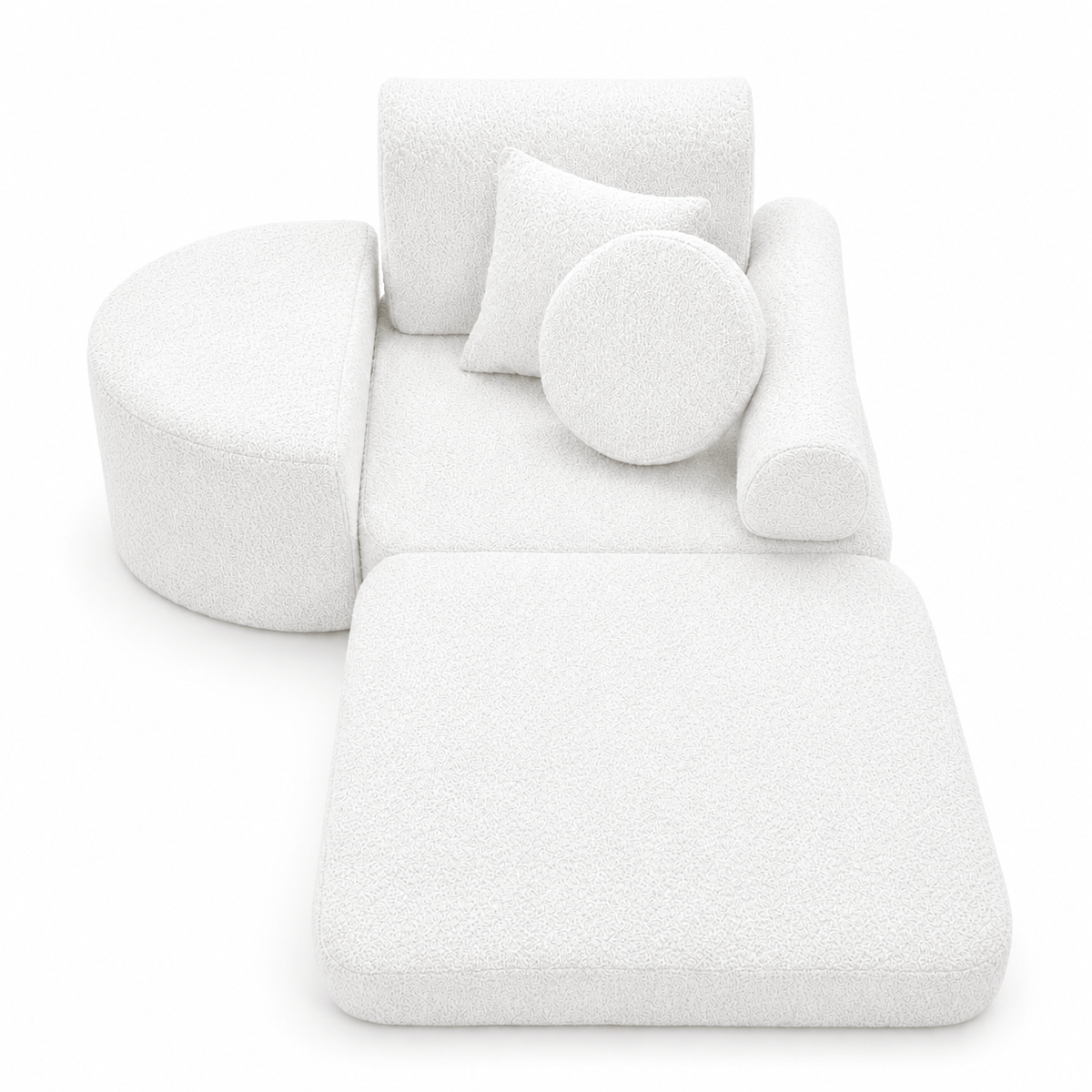 Kindersessel 3-in-1 Max Bouclé - faltbare Kindercouch & Spielmatratze