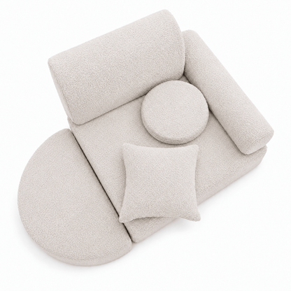 Kindersessel 3-in-1 Max Bouclé - faltbare Kindercouch & Spielmatratze